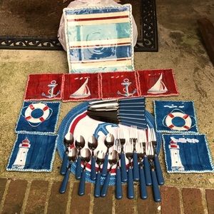 NWOT - Beautiful Nautical themed entire place setting for 8 people